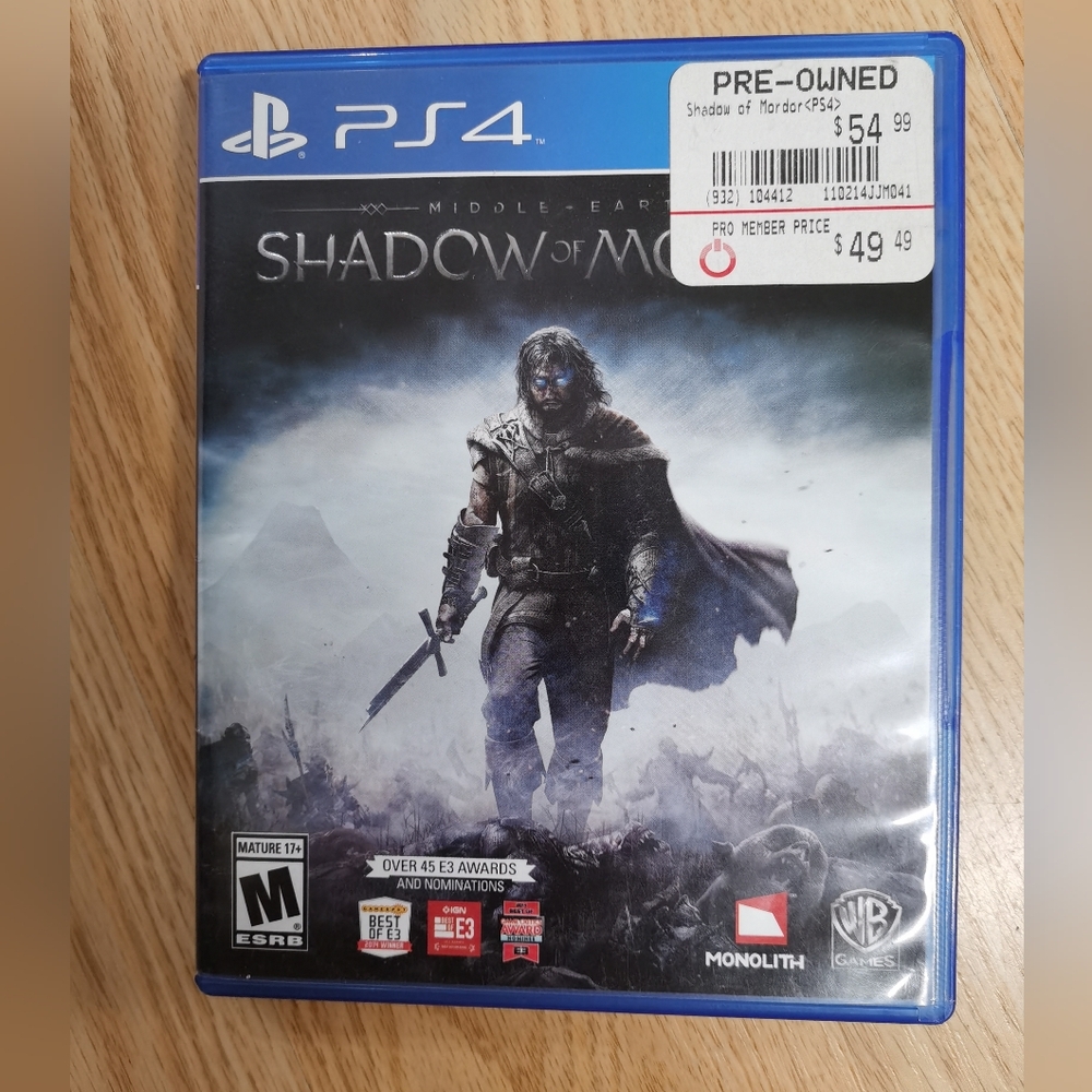 PS4 Middle Earth- Shadow Of Mordor